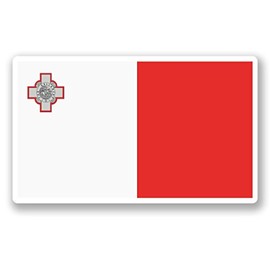 2 x 10cm/100mm Malta Flag Vinyl Sticker Decal Laptop Travel Luggage Car Bike Sign Fun #5297