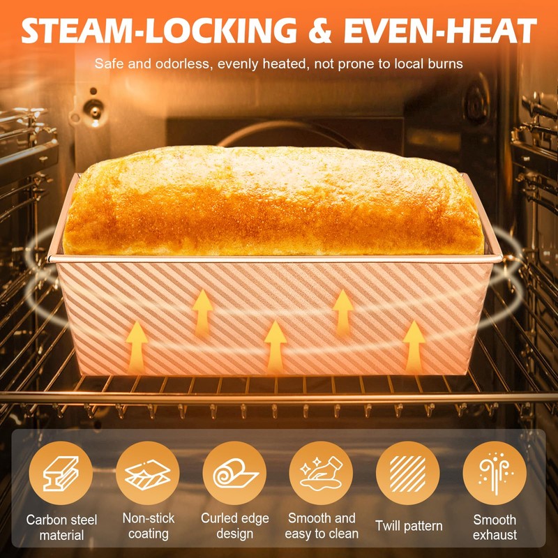 2Pack Loaf Pans with Lids – 2.2 LB & 1