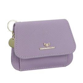 Royal Bagger Multi-card Slots Short Wallet Genuine Leather Credit Card Holder RFID Blocking Coin Purse with Keychain 2443 (Purple)