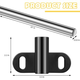 Jutom Wheelbarrow Axle Bracket Set Compatible with 5/8 Inch Wheelbarrow Axles 10 x 0.63 Inch Heavy Duty Wheelbarrow Shaft 4 Pcs 2.1 x 3.3 Inch Bracket and Bolts Nuts Replacement Wheels Parts