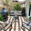 Fall Outdoor Rug Brown and White Buffalo Plaid Rug Cotton