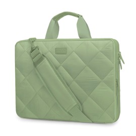 MOSISO 360 Protective Laptop Shoulder Bag, 15-15.6 inch Double Layer Fluffy Padded Laptop Bag with Anti-theft Zipper Compatible with MacBook Pro 16 inch, HP, Dell, Lenovo, Asus Notebook, Antique Green