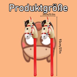agogue Pack of 2 Inflatable Horse, 37 Inch Horse Inflatable Pony Rod, Inflatable Horse Crafts, Hobby Horse for Children Decoration, Cowboy Themed Party Decoration