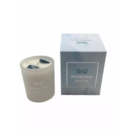 Solo Therapy White Sage Candle with Black Obsidian Stones - PROTECTION CANDLE, 200 grams