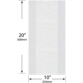 Plymor 10" x 4" x 20" (Pack of 100), 2 Mil Gusseted Plastic Bags