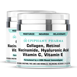 Max Concentrated Retinol & Collagen Anti Aging Face Cream (2 Pack) - Get Smoother Tighter Skin with Hyaluronic Acid, Niacinamide, and Vitamins C & E, For Women & Men - 1.7 FL Oz/50 ML