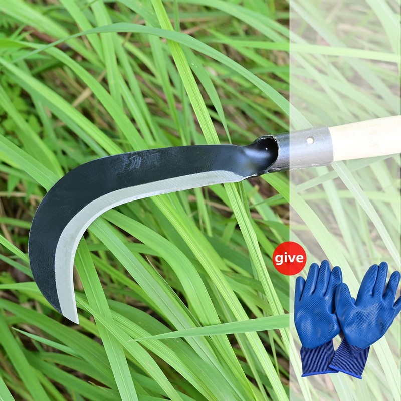 EcoDigilife Billhook Sickle Machete Knife,Clearing Sickle,Manganese Steel Blade Hand held