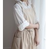 Cotton Pleated Apron Retro Waterdrop Proof Garden Cleaning Pinafore Dress