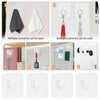 COMNICO 12 Pack Adhesive Hooks Clear Plastic Waterproof Heavy Duty