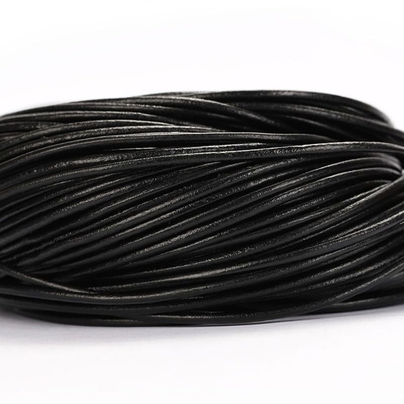 5Meters Black Leather Cord 3MM Wide Round Leather String for