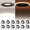 12 Pack Black 5/6 Inch LED Can Lights with Night