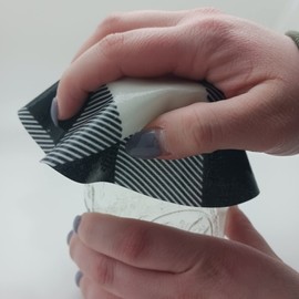 Andreas Silicone JO-439 Non-Slip 6.25" Jar Opener, Easy Lid Opener, Made with Silicone and Fabric, Dishwasher Safe, Garlic Peeler, Black & White Buffalo Plaid, 6.25 inch