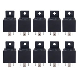 HISports Pack of 10 24 V 40 A Relay, 5 Pin Car Relay JD2912-1Z-12VDC SPST, for Car, Truck, Boat, Van, Motorcycle, Waterproof Car Relay, Switch Relay