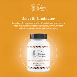 The Source Matters Smooth Eliminator Dietary Supplement | Cape Aloe for Occasional Constipation Relief, Bowel Support Detox, and Healthy Gut Function (100 Capsules)