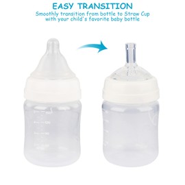 Straw Nipples for Evenflo Balance Wide Neck Bottles, Soft 100% Silicone Wide Neck Sippy Straw Nipples, 8m+, 4 Count