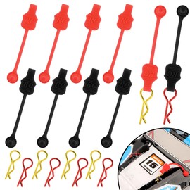 GDOOL 1.0mm RC Cars Body Clips with Pull Tabs for Universal 1/14 1/16 1/18 SCX24 Remote Control Car Compatible with Redcat HPI Himoto HSP Exceed Truck Buggy(8 Pieces, Black & Red)
