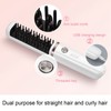 Hair Straightener Brush USB Rechargeable Hair Straightening Curling Brush Pearl