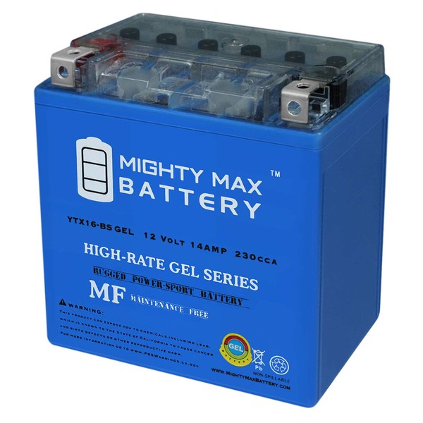 Mighty Max Battery YTX16-BS 12V 14AH GEL Battery for MOTO