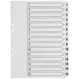 Q-Connect 1-15 Index Multi-Punched Reinforced Board Clear Tab A4 White KF01530