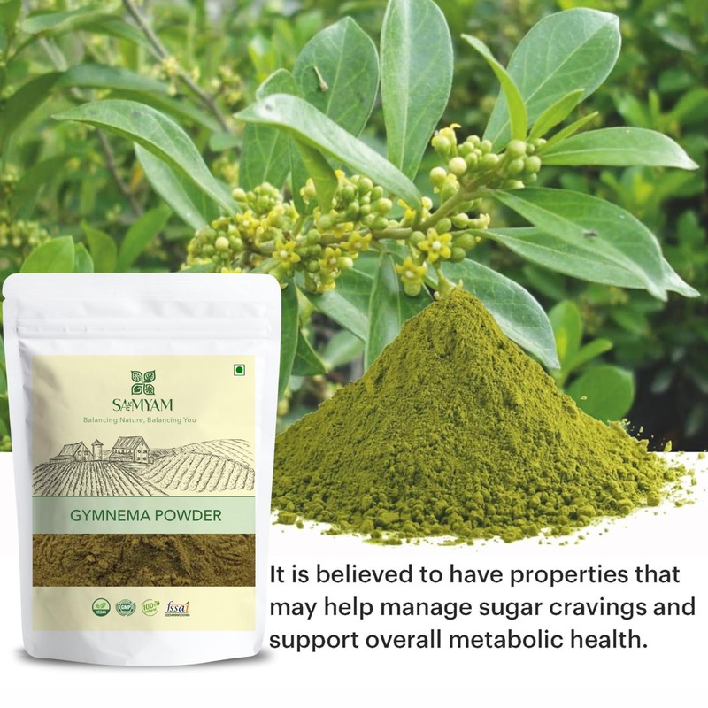 SAMYAM Gymnema Leaves Powder - 200g Pack | Gurmar/Gymnema Sylvestre,