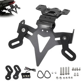 HIULLEN Motorrad Kennzeichenhalter, Einstellbarer Winkel kennzeichenhalterung, Nummernschildhalter, Universal Nummernschildhalter, Aluminiumlegierung Verstellbarer Motorrad für Yamaha MT-07 MT07 FZ-07