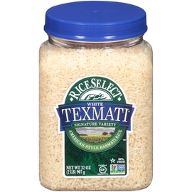 RiceSelect Texmati White Rice, Long-Grain Basmati Rice, Premium Gluten-Free Rice, Non-GMO, Star-K Kosher, 32-Ounce Jar