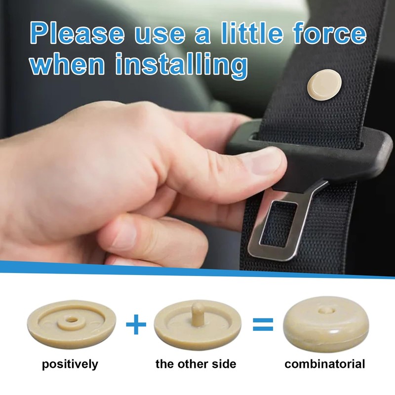 Augeny 10 Sets Seat Belt Button Stop, Plastic Seat Belt