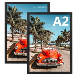 AUEAR, A2 Picture Frame Black Set of 2, 16.5 x 23.4 Poster Frame Wall Mounted Horizontal and Vertical