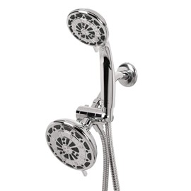 Waxman Serene Premium Fixed Shower Head with Handheld Attachment and 6 Spray Settings, Chrome (1 Pack)