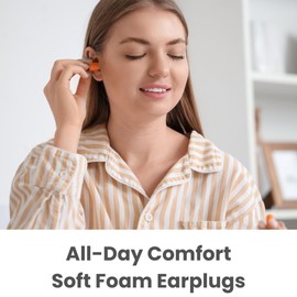 Shield Right 200 Pairs Ear Plugs, Uncorded, Individually Packaged, for Sleeping Hearing Protection Travel, Study, Concentration, Construction Site (Orange, One Size)