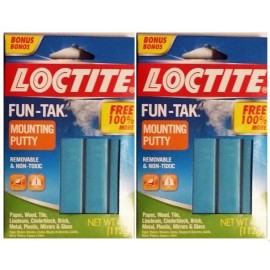 LOCTITE Fun-Tak Reusable Mounting Putty 4-Ounce Package - Get 100% More FREE - 2 Packages = 8 Oz