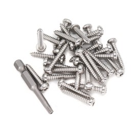binifiMux 30pcs T25 Torx in Pin Head Tamper Proof Security Sheet Metal Screws Round Head Phillips #10 x 1-9/16" Self Tapping Screws Assortment Kit 304 Stainless Steel