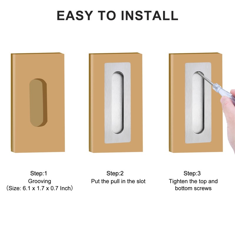 Cozy Tower 7 Inch Recessed Flush Finger Pulls Pocket Door