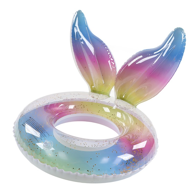 Swimming Ring Sparkling Sequins Rainbow Gradient Wings Swimming Ring Summer
