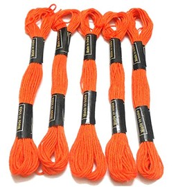 Goelx Skein Embroidery Thread Floss/ Jewelry Making Craft Thread Pack Of 25 Skeins - Orange