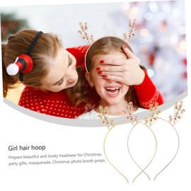 FOMIYES 6 Pcs Antler Rhinestone Headband Rhinestone Headbands for Women Metal Antler Hair Hoops Reindeer Antler Bell Hair Hoops Metal Headbands for Women Merry Christmas Antlers Girl Alloy