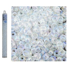 Miyuki Round Seed Beads Size 6/0 Crystal AB 20GM Tube MI-6-250