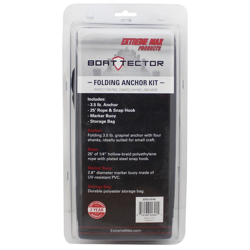 Extreme Max 3006.6548 BoatTector Complete Grapnel Anchor Kit for Small