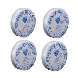 4 Rolls Crystal String Bead Cord, 0.4mm Transparent Bracelet Elastic String Invisible Beading Cord for DIY Jewelry Making, Hanging Decorations (18m/Roll)