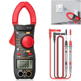 Current Clamp, 6000 Counts Current Meter 500A AC/DC, Maximum Opening 30 mm Clamp Ammeter, Current Meter Clamp Multimeter Measures Voltage Capacity Continuity