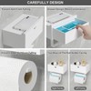 Domax White Toilet Paper Holder with Shelf - Wall Mount/Adhesive