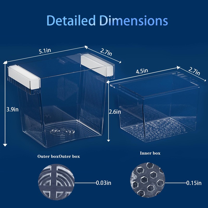 WEAVERBIRD Aquarium Fish Breeder Box, Acrylic Fish Isolation Breeding Box,