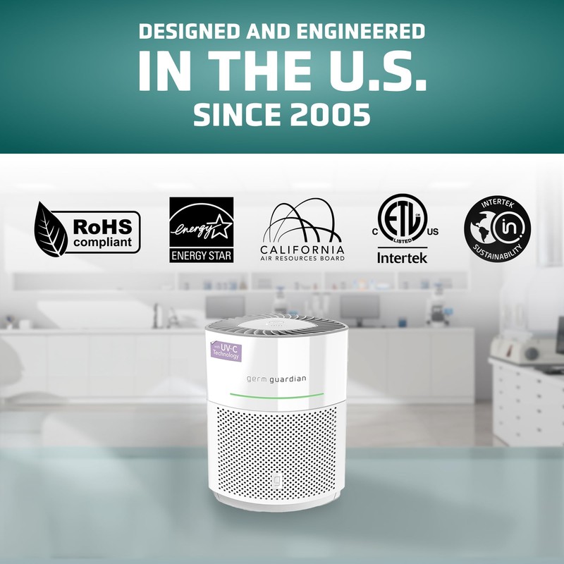 GermGuardian Airsafe+ Air Purifier for Home, for Wildfire Smoke, Pets,