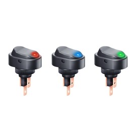 3 Pack Led Oval Rocker Switch 3Pin ON-Off SPST Marine Toggle Switch for Car Boat Golf Cart Motorcycle Dashboard Replacement 12V RV Light Power Switch