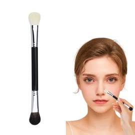 Coollooda Nose Shadow Brush, Shading Brush, Concealer Brush, Makeup Brush, Eye Shadow, Nose Contour Brush, Usable, 2-in-1, Easy to Carry, Natural Bristles