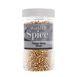 World of Spice Whole White Peppercorns 450g Catering Size Jar – Premium White Peppercorns for Grinding, Seasoning for Cooking – Home Cooks, Professional Chefs & Commercial Kitchens