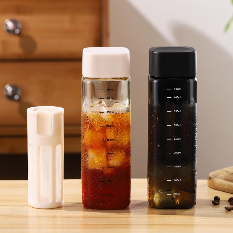 Bincoo 480ml Portable Cold Brew Cup with Removable Filter&Clean Brush,