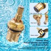 Wolfride 2Pcs Faucet Cartridge Replacement, 20 Teeth G1/2" Brass Ceramic