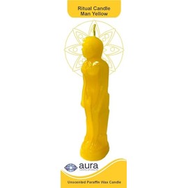 1 Piece Aura Figure Candle Yellow Man Vela Figura Hombre Amarillo 7.25"