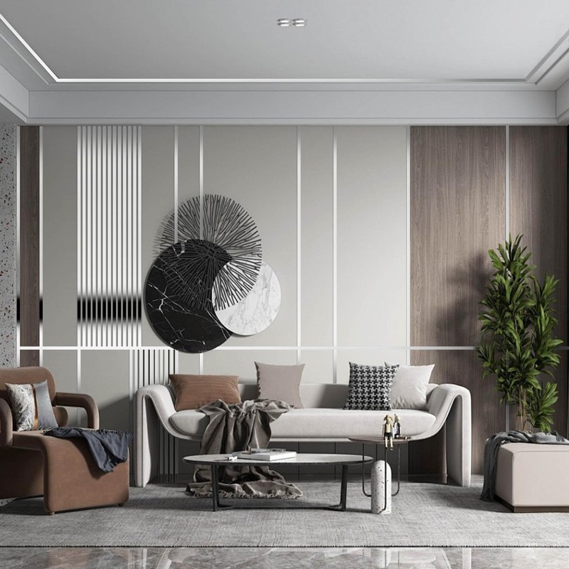 Silver Metalized Brushed Finish Molding Trim, Peel and Stick Strip